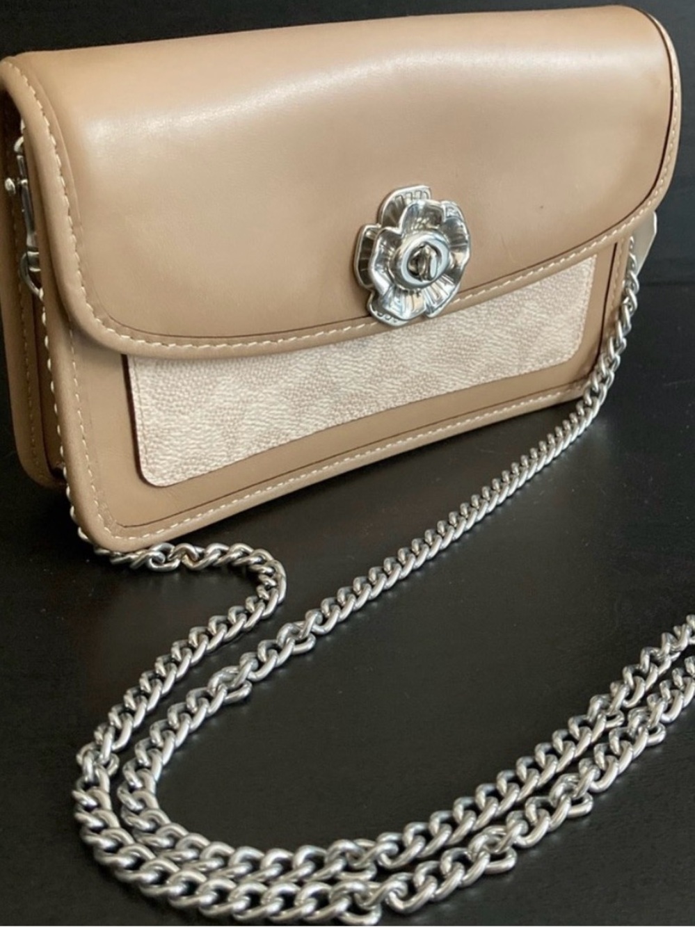 Coach Parker Signature Crossbody Bag with Tea Rose Closure NWT - Picture 13 of 14